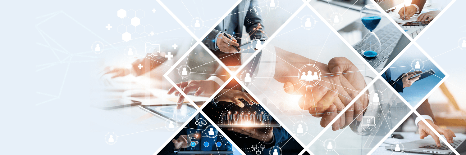 Mosaico com imagens empresariais